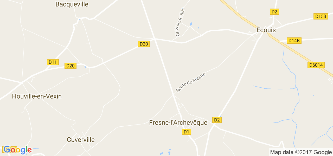 map de la ville de Fresne-l'Archevêque