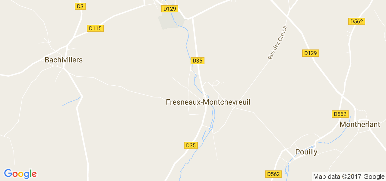 map de la ville de Fresneaux-Montchevreuil