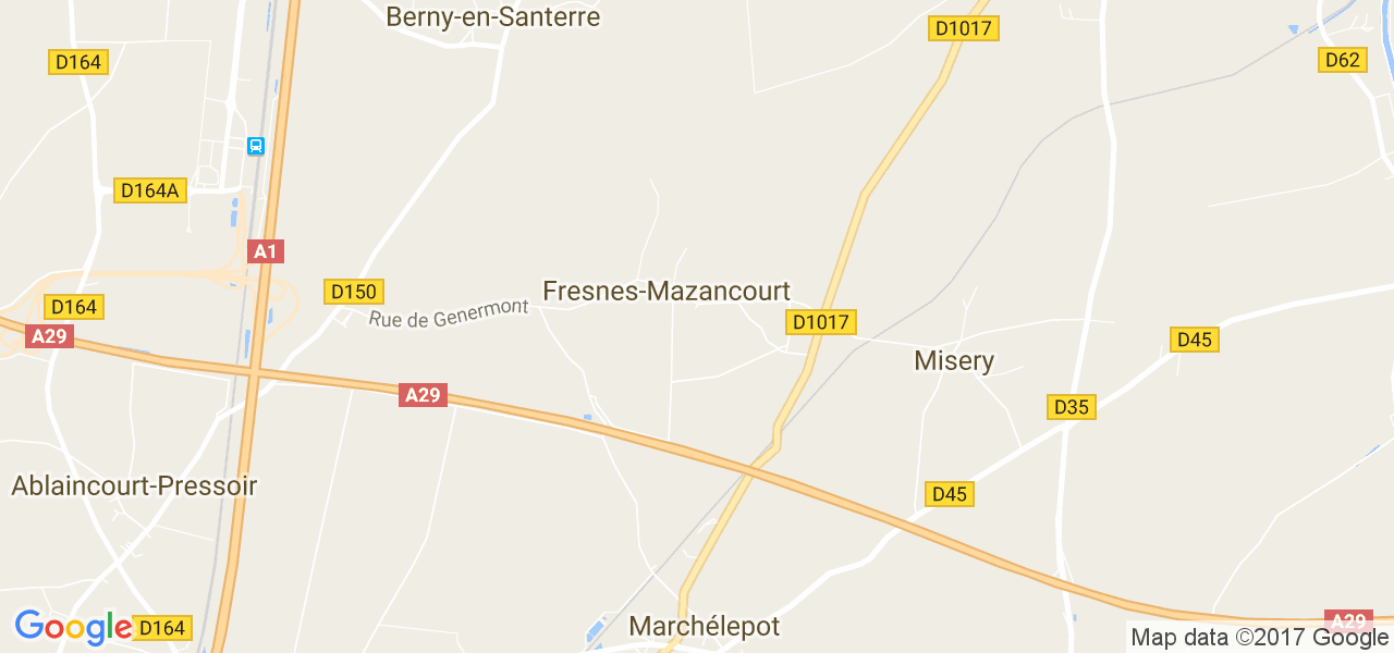 map de la ville de Fresnes-Mazancourt