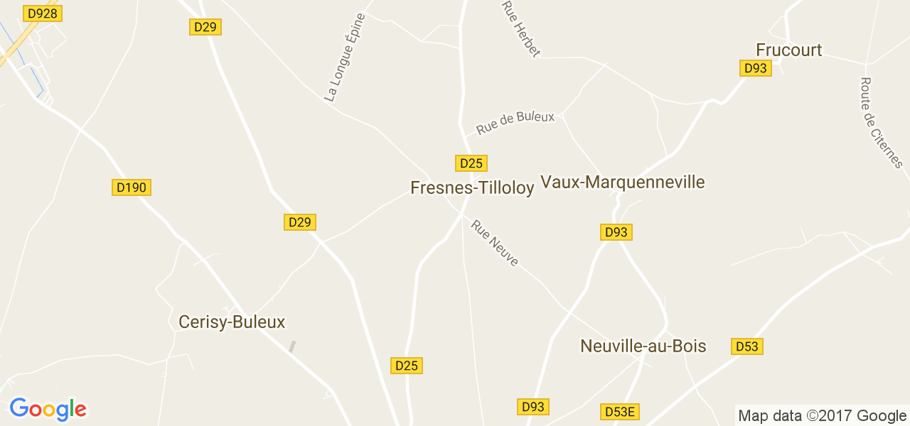 map de la ville de Fresnes-Tilloloy