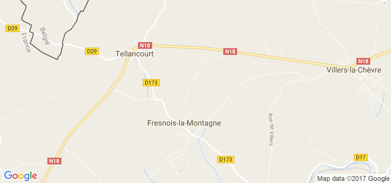 map de la ville de Fresnois-la-Montagne