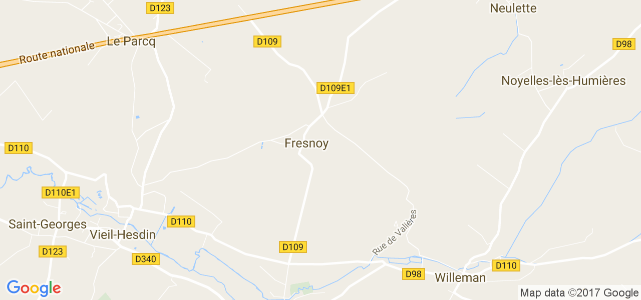 map de la ville de Fresnoy