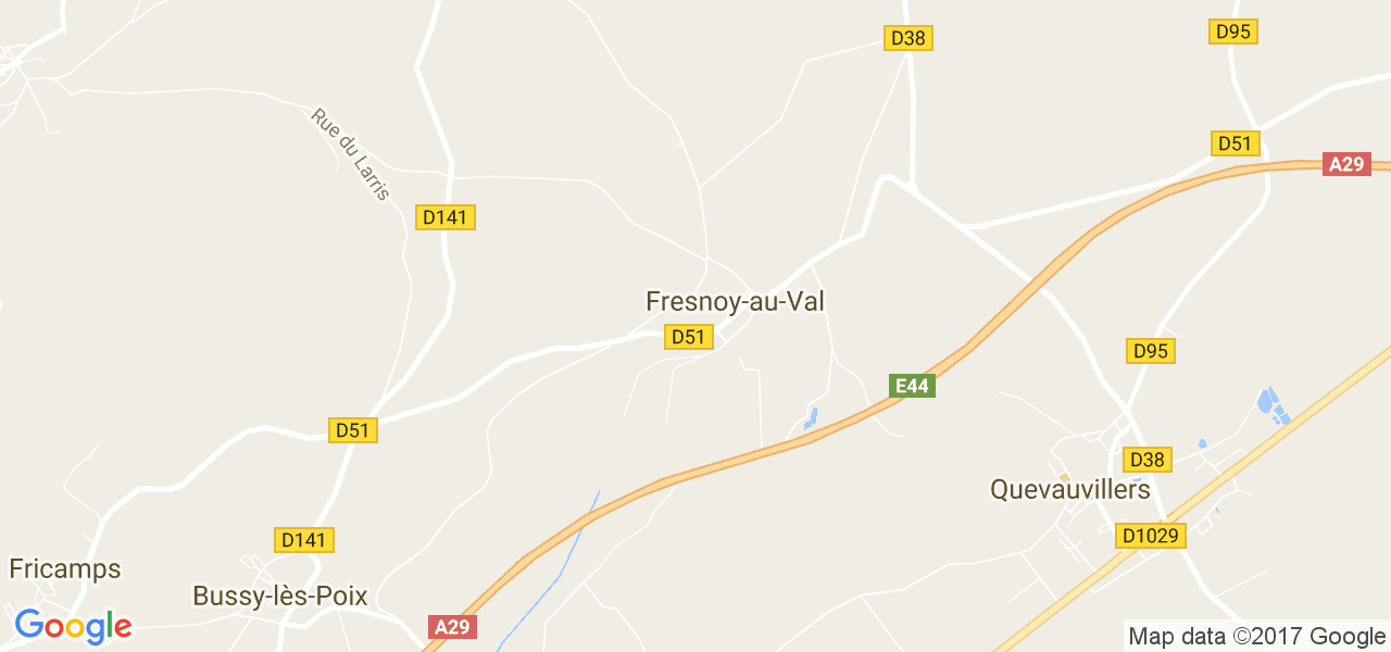 map de la ville de Fresnoy-au-Val
