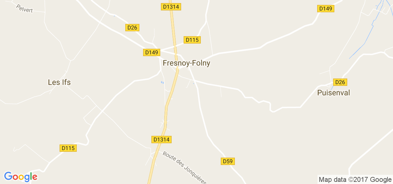 map de la ville de Fresnoy-Folny