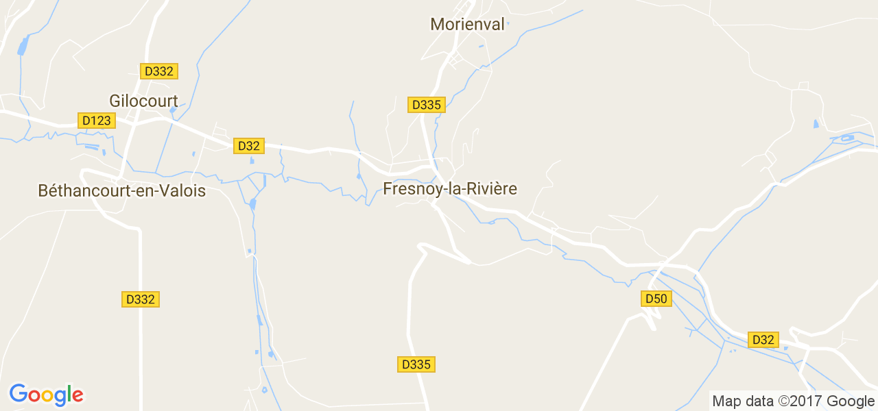 map de la ville de Fresnoy-la-Rivière