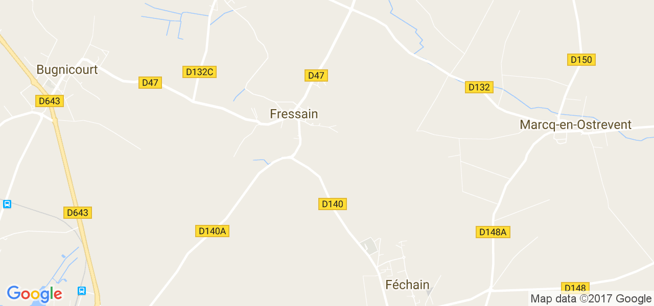 map de la ville de Fressain