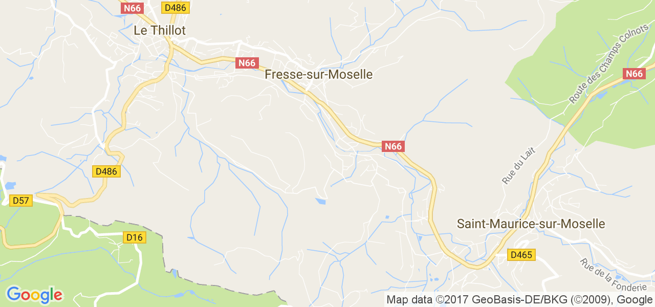 map de la ville de Fresse-sur-Moselle