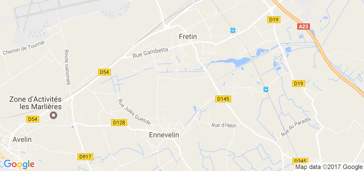 map de la ville de Fretin