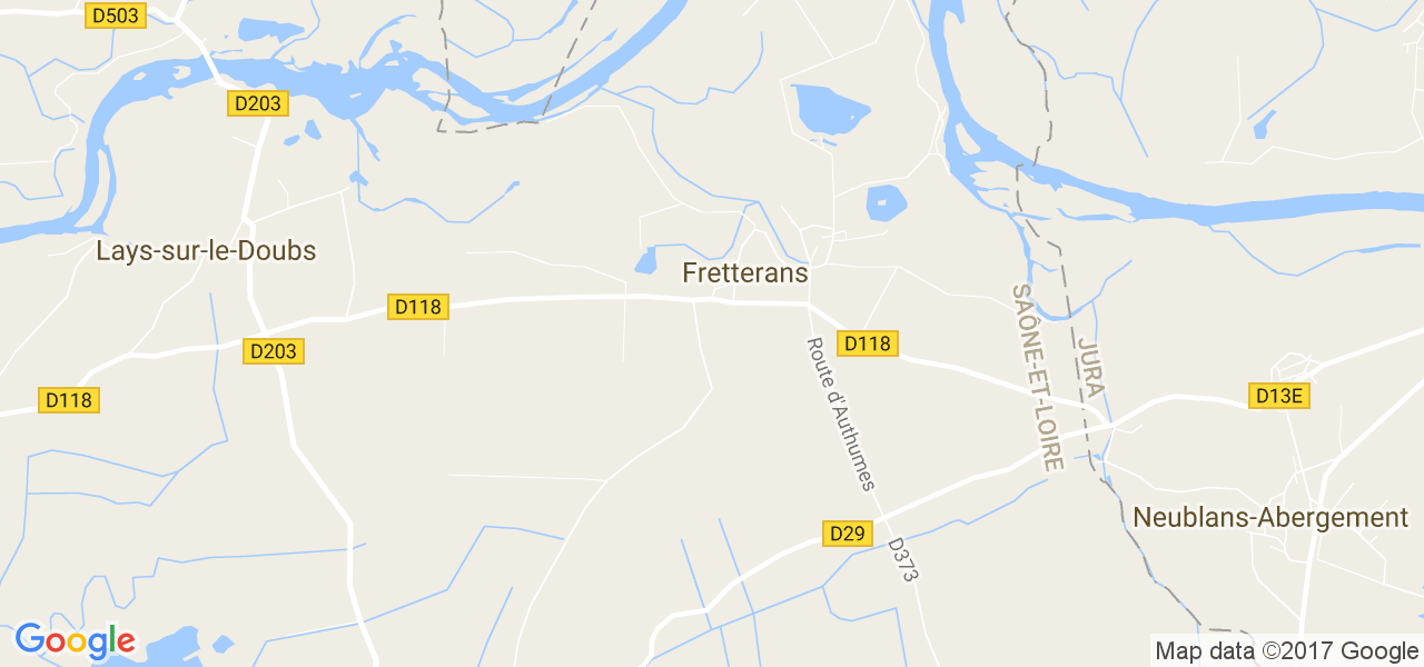 map de la ville de Fretterans