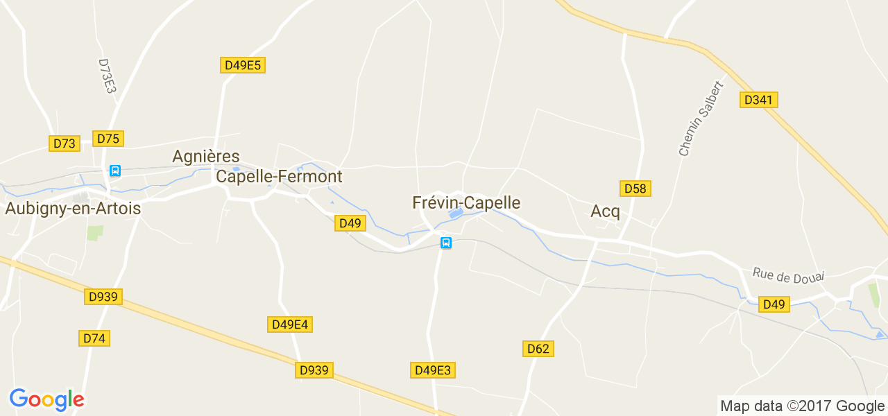 map de la ville de Frévin-Capelle