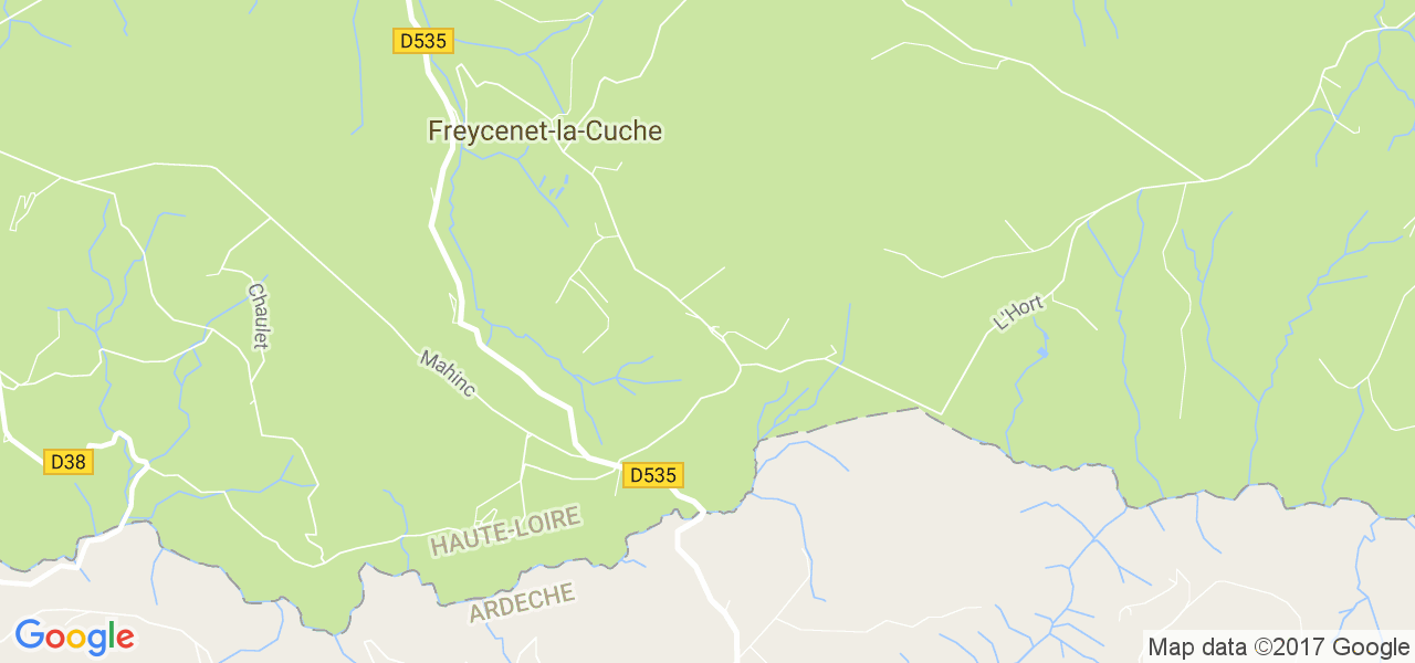 map de la ville de Freycenet-la-Cuche