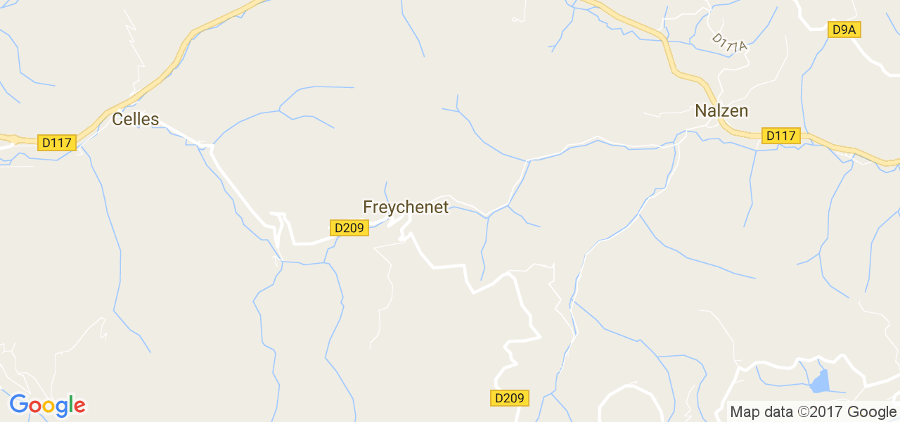 map de la ville de Freychenet