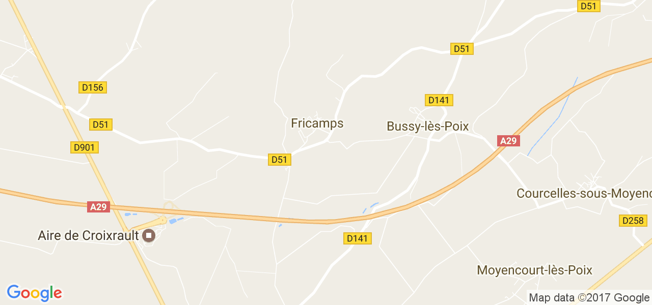 map de la ville de Fricamps