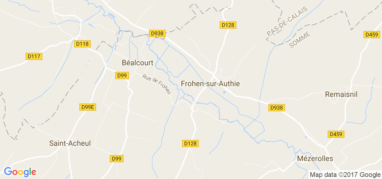 map de la ville de Frohen-sur-Authie