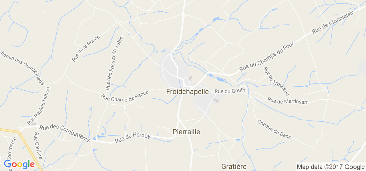 map de la ville de Froidchapelle