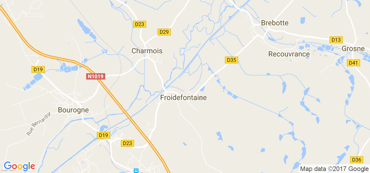 map de la ville de Froidefontaine