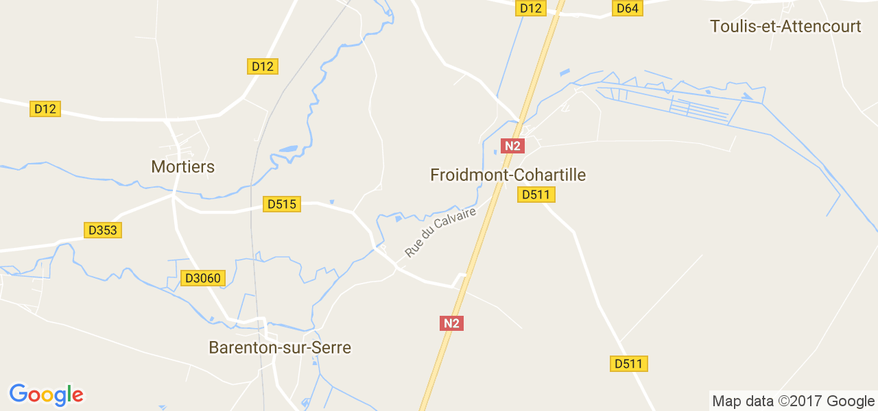 map de la ville de Froidmont-Cohartille