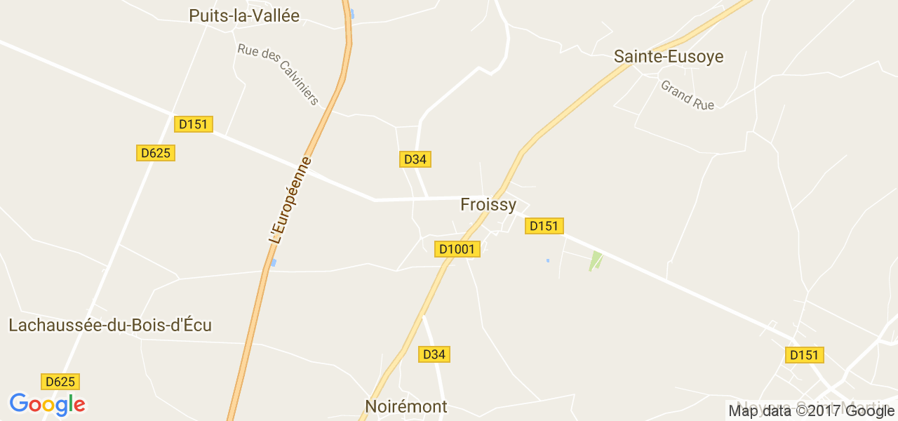 map de la ville de Froissy