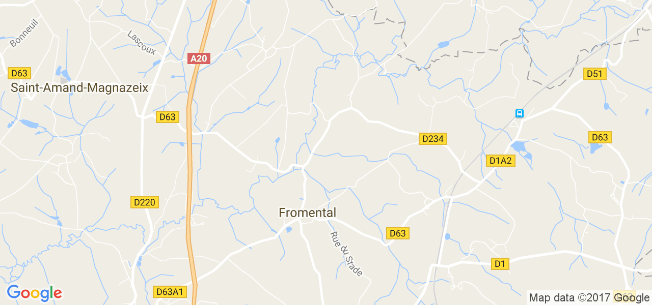 map de la ville de Fromental