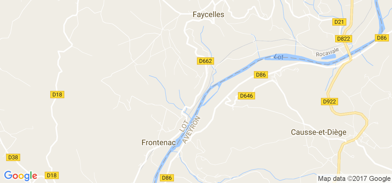 map de la ville de Frontenac