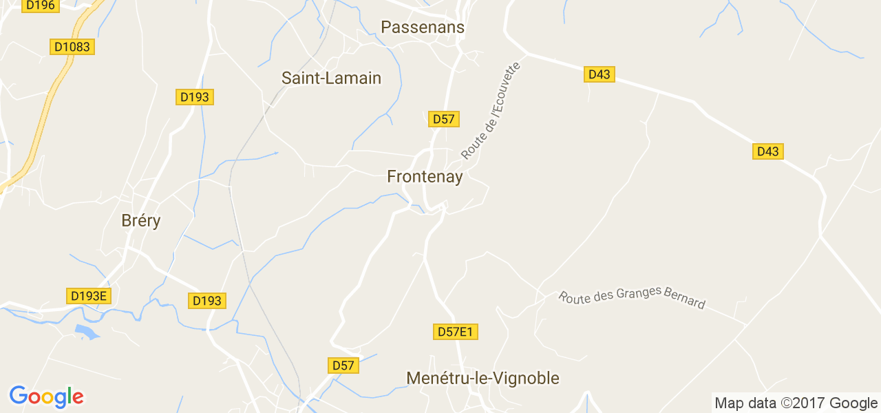 map de la ville de Frontenay