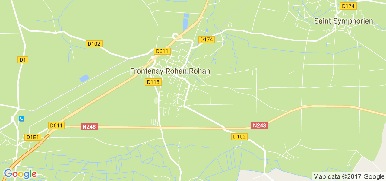 map de la ville de Frontenay-Rohan-Rohan