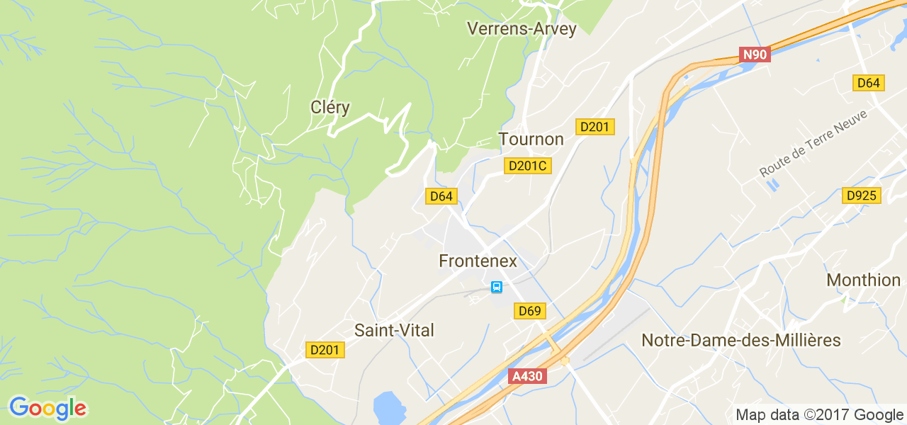 map de la ville de Frontenex