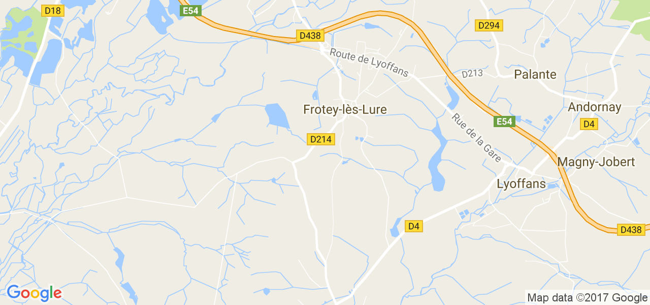 map de la ville de Frotey-lès-Lure