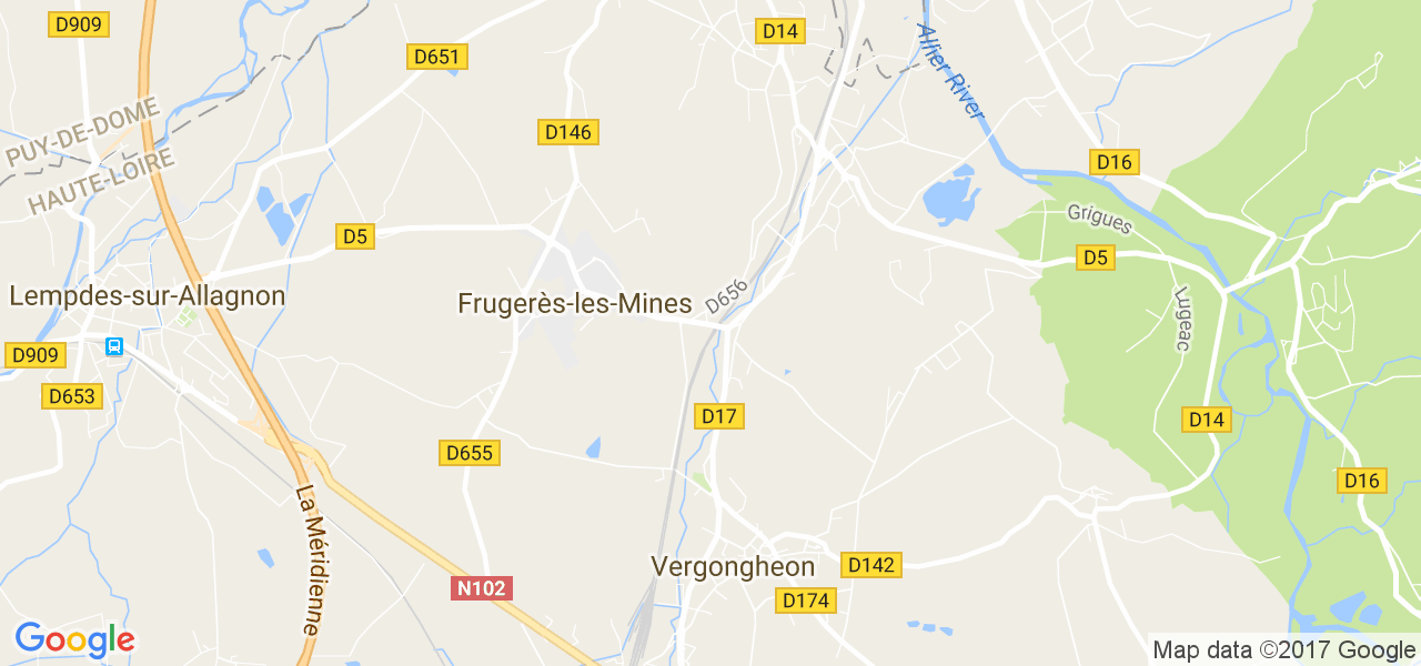 map de la ville de Frugerès-les-Mines