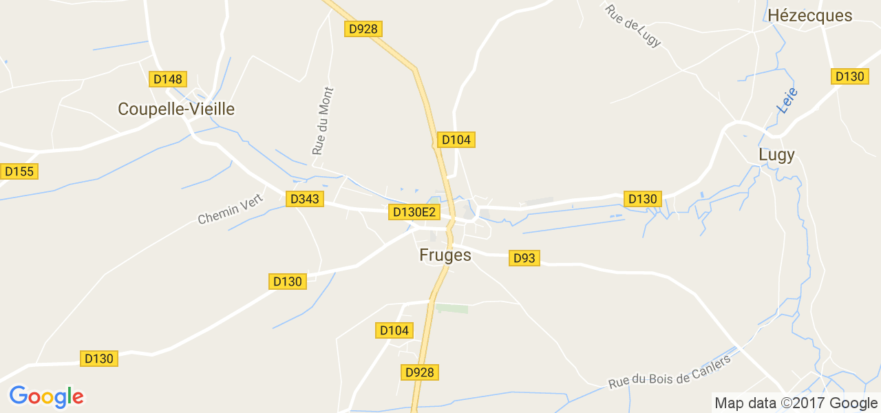 map de la ville de Fruges