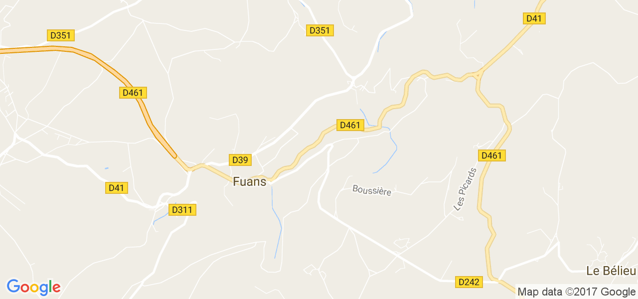 map de la ville de Fuans