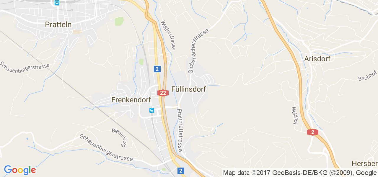 map de la ville de Füllinsdorf