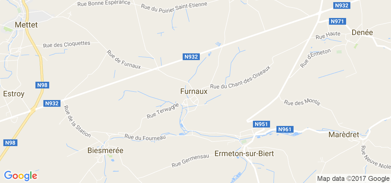 map de la ville de Furnaux