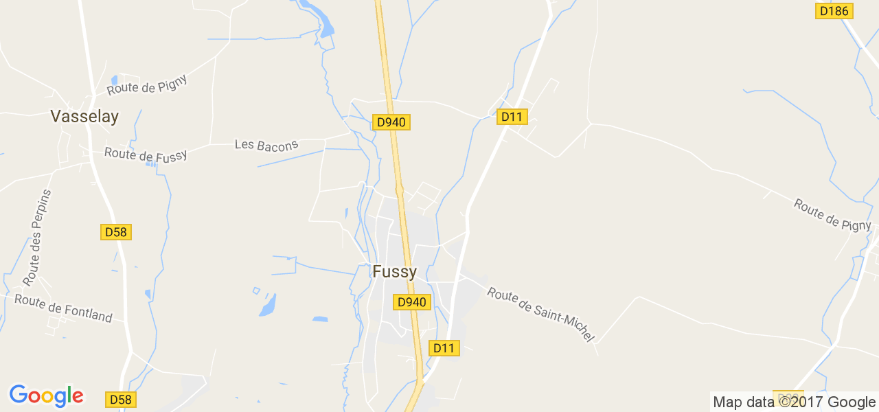 map de la ville de Fussy