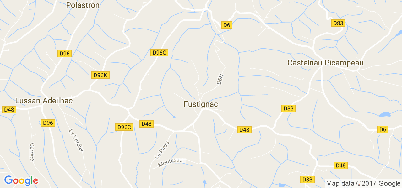 map de la ville de Fustignac