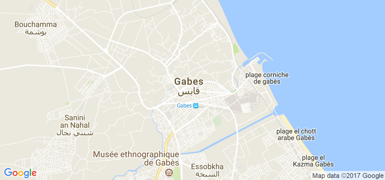 map de la ville de Gabès