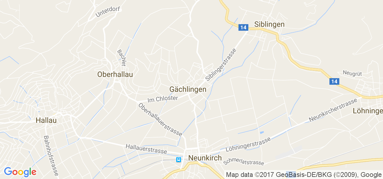 map de la ville de Gächlingen