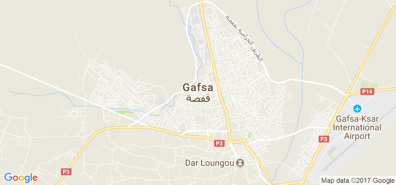 map de la ville de Gafsa