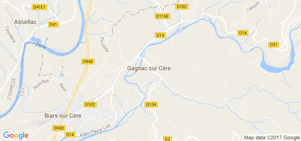 map de la ville de Gagnac-sur-Cère