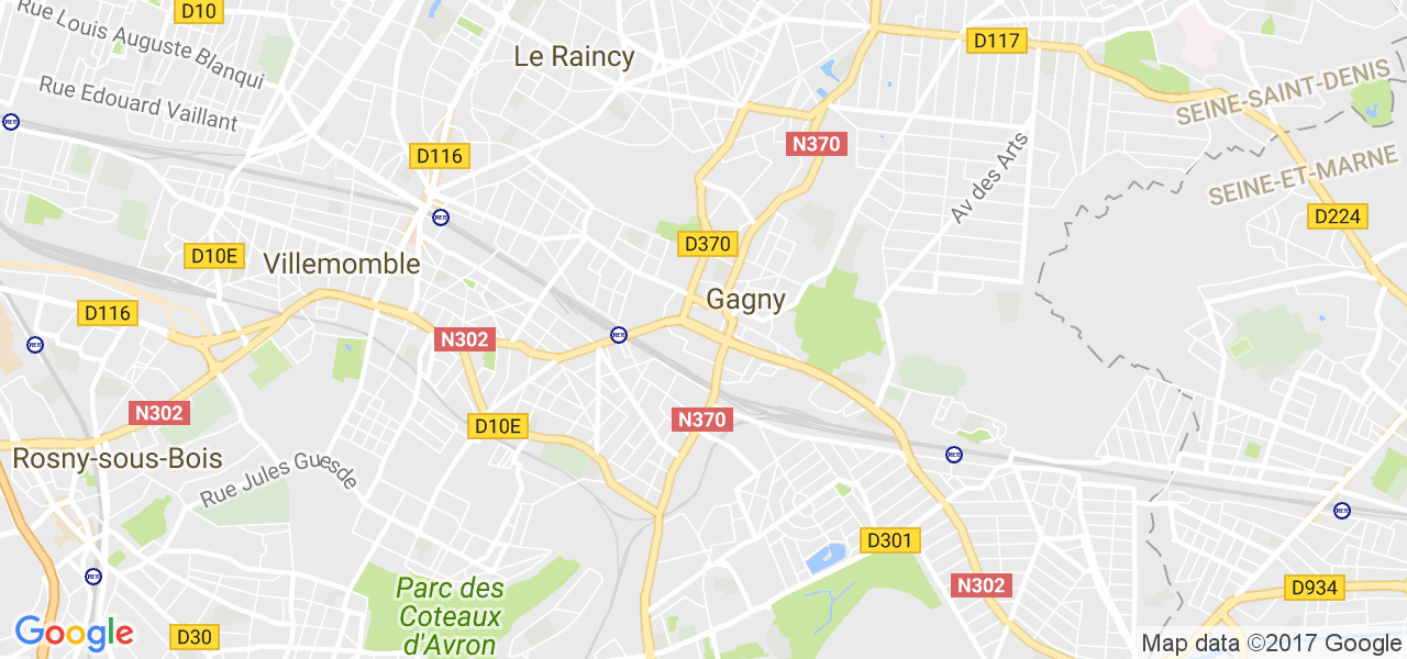 map de la ville de Gagny