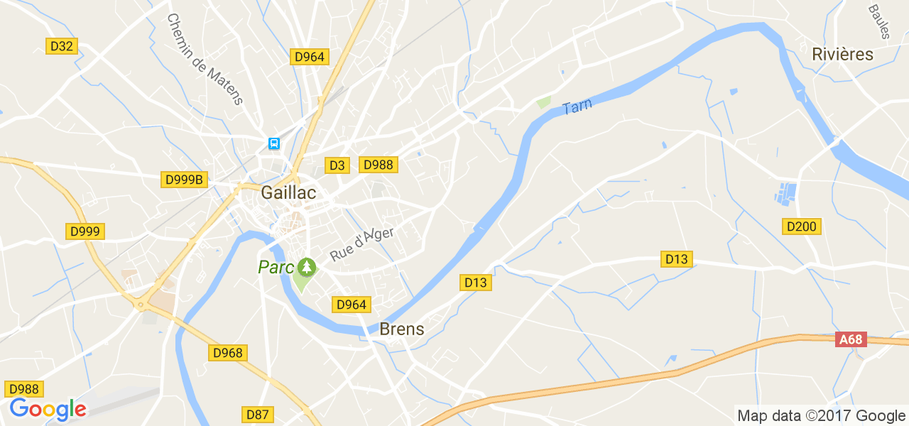 map de la ville de Gaillac