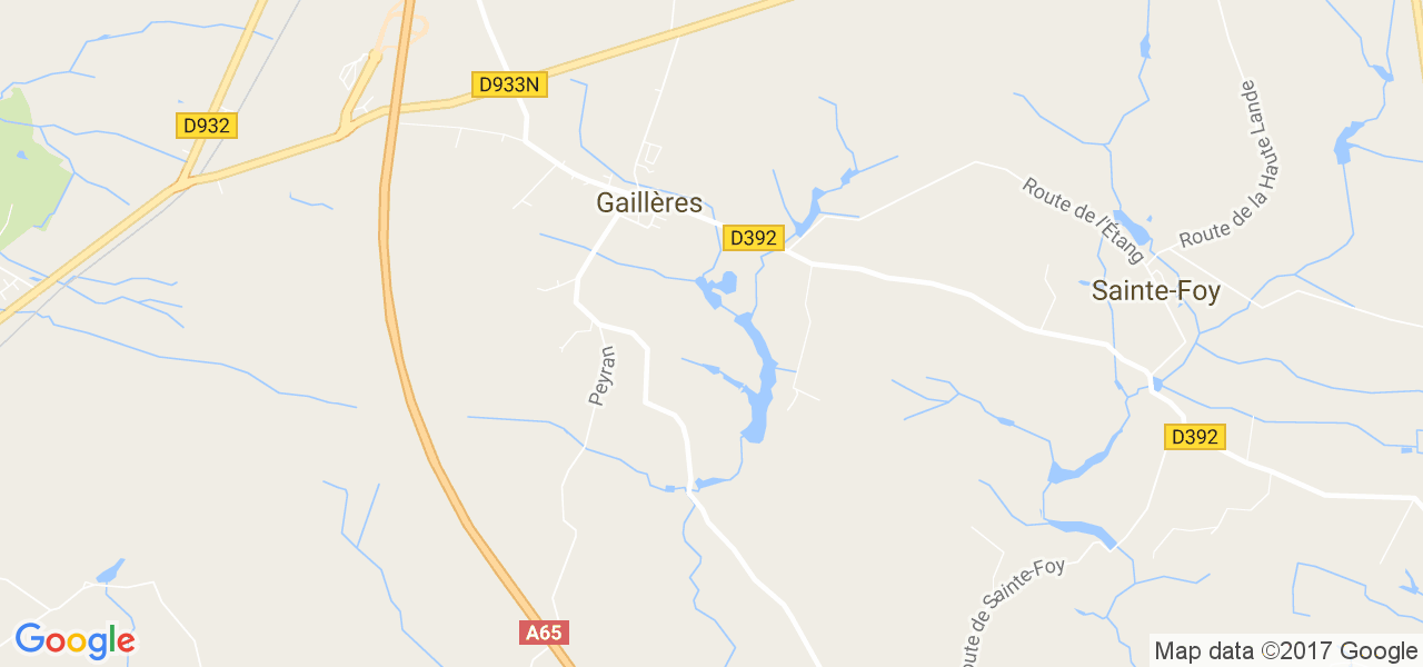 map de la ville de Gaillères