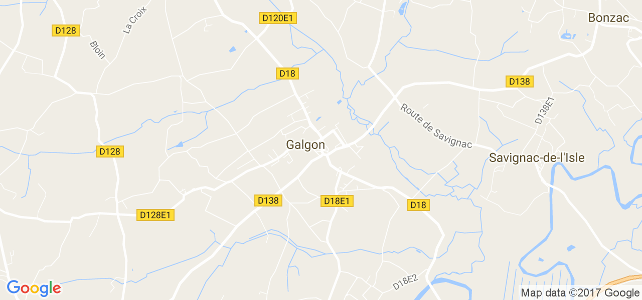 map de la ville de Galgon