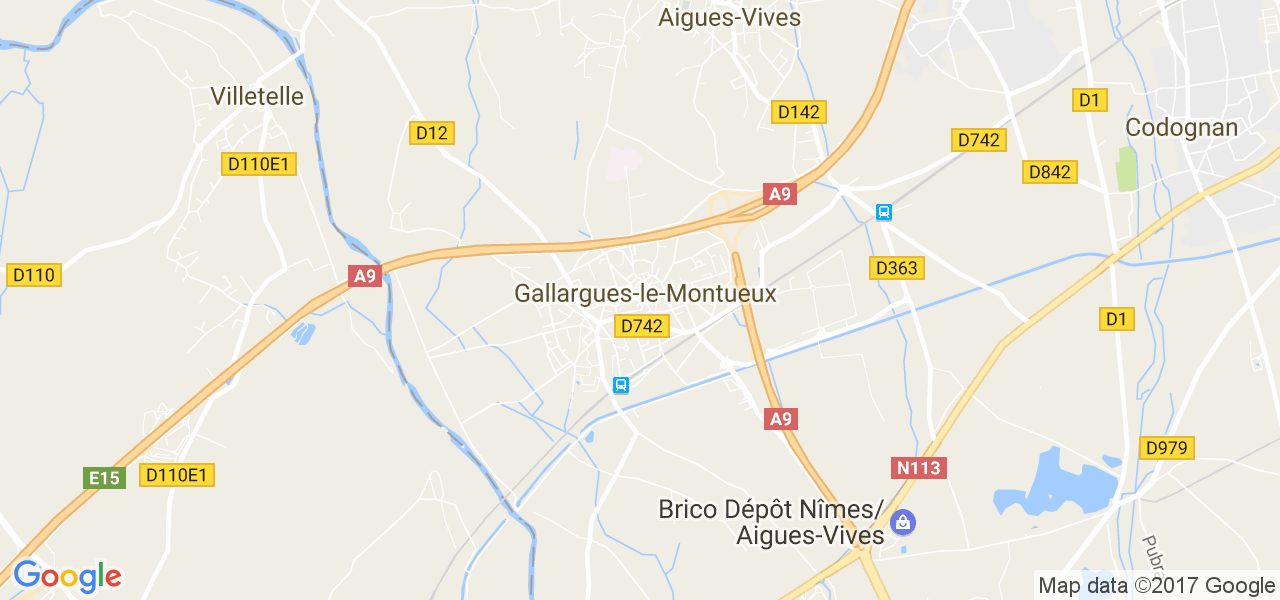 map de la ville de Gallargues-le-Montueux