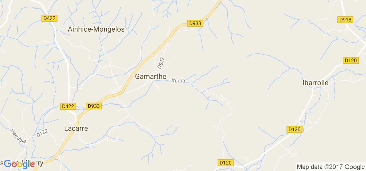 map de la ville de Gamarthe