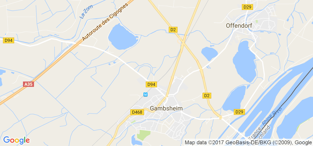 map de la ville de Gambsheim