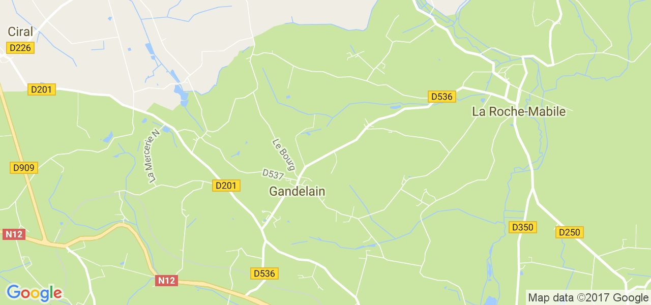 map de la ville de Gandelain