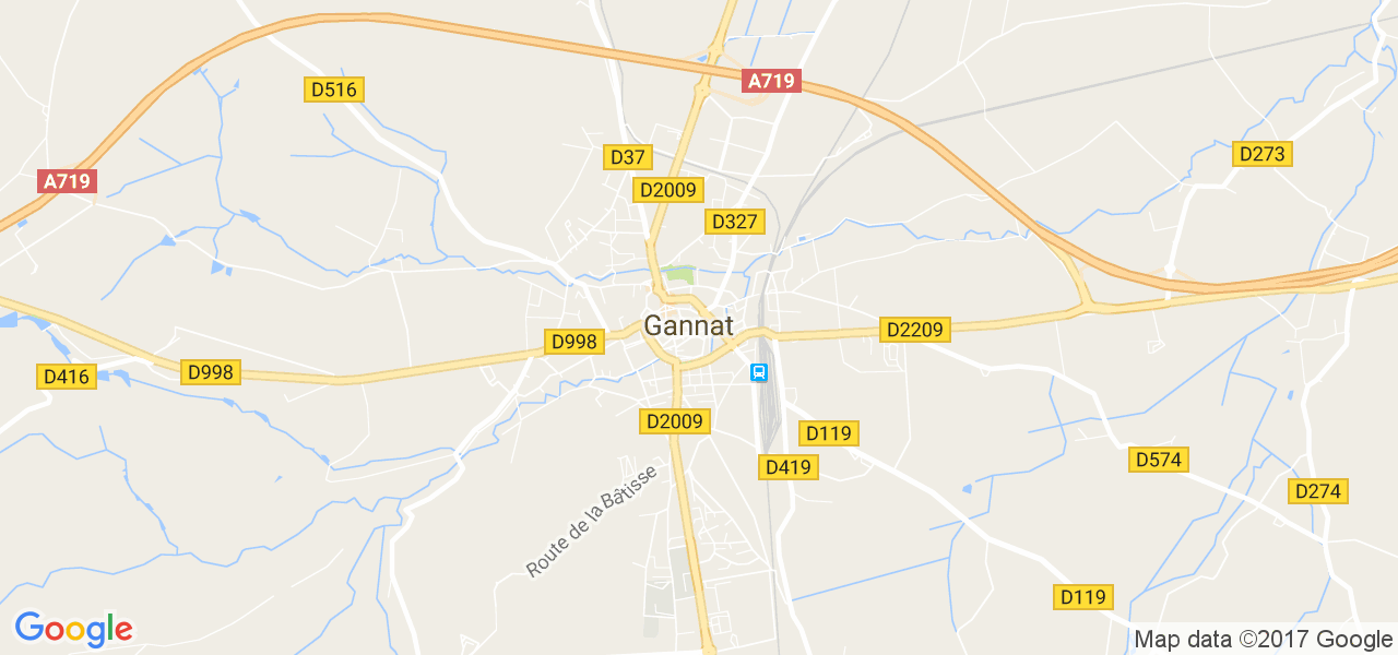 map de la ville de Gannat