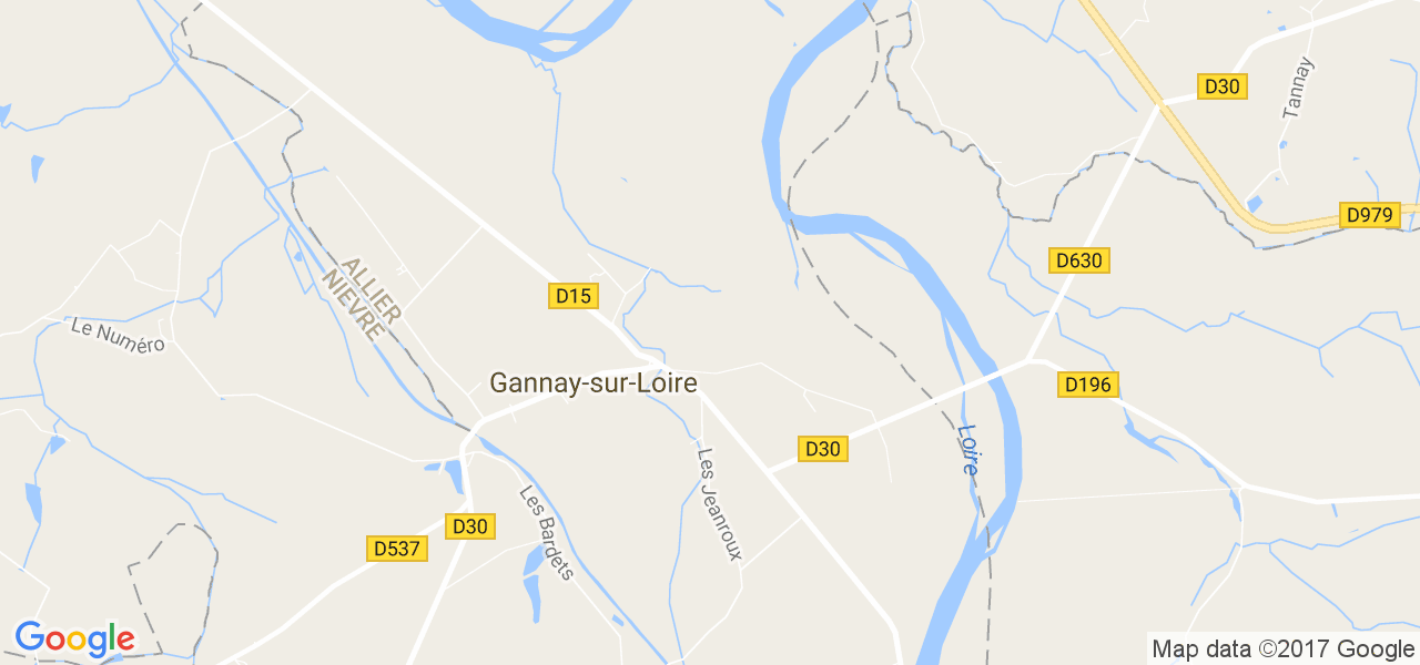 map de la ville de Gannay-sur-Loire