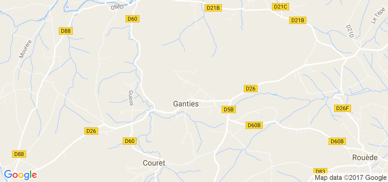 map de la ville de Ganties